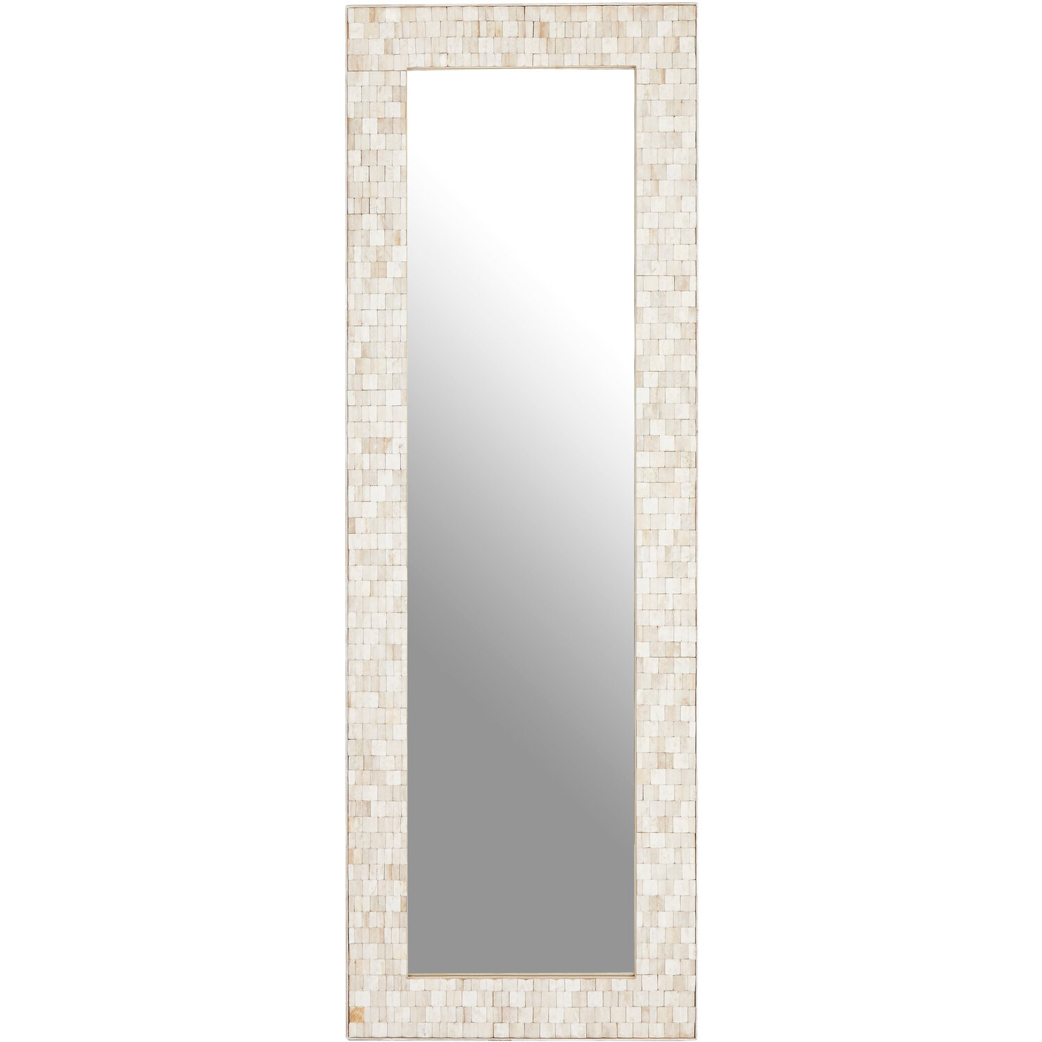Jensen Rectangular Silver Wall Mirror - White
