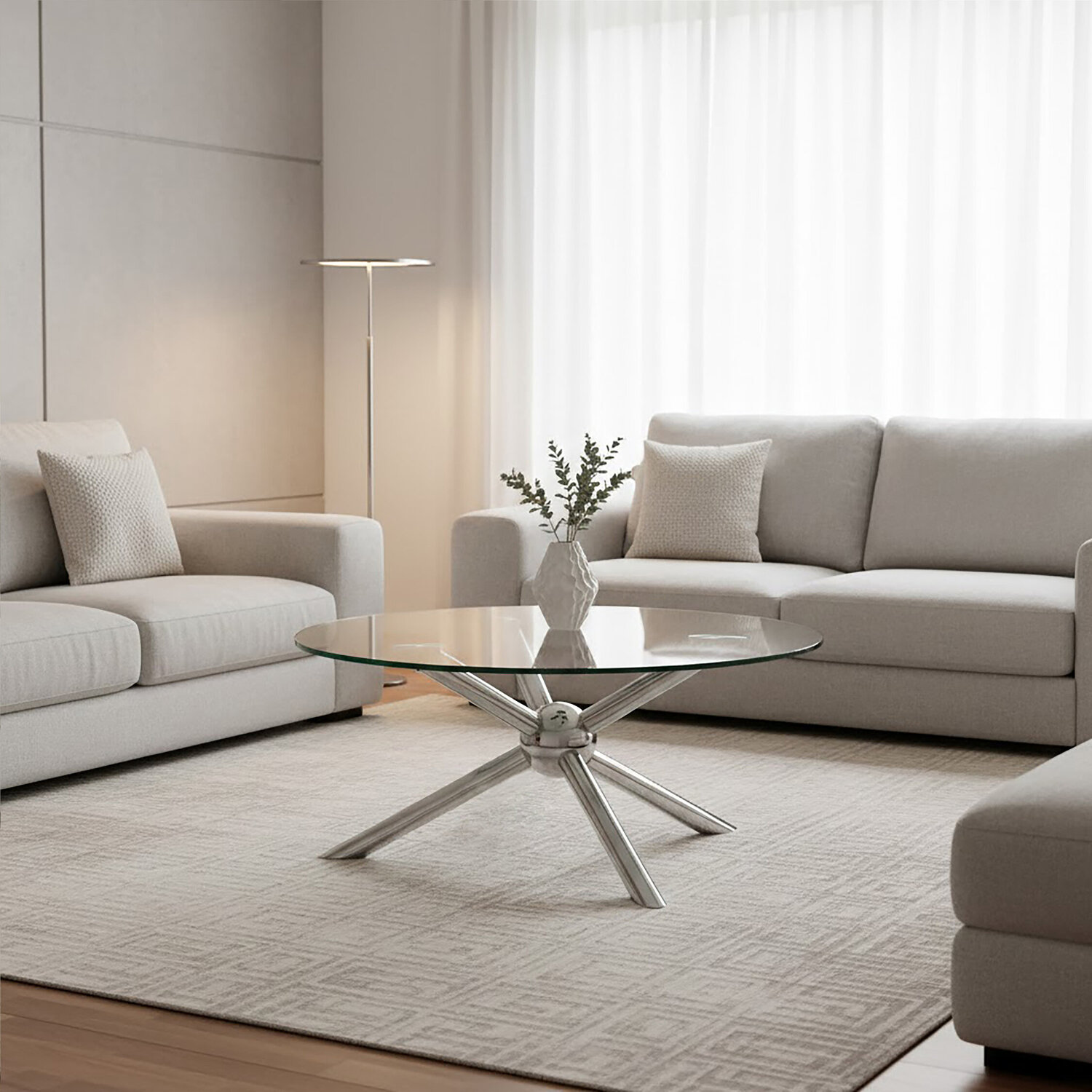 Novo Round Silver Coffee Table - Silver
