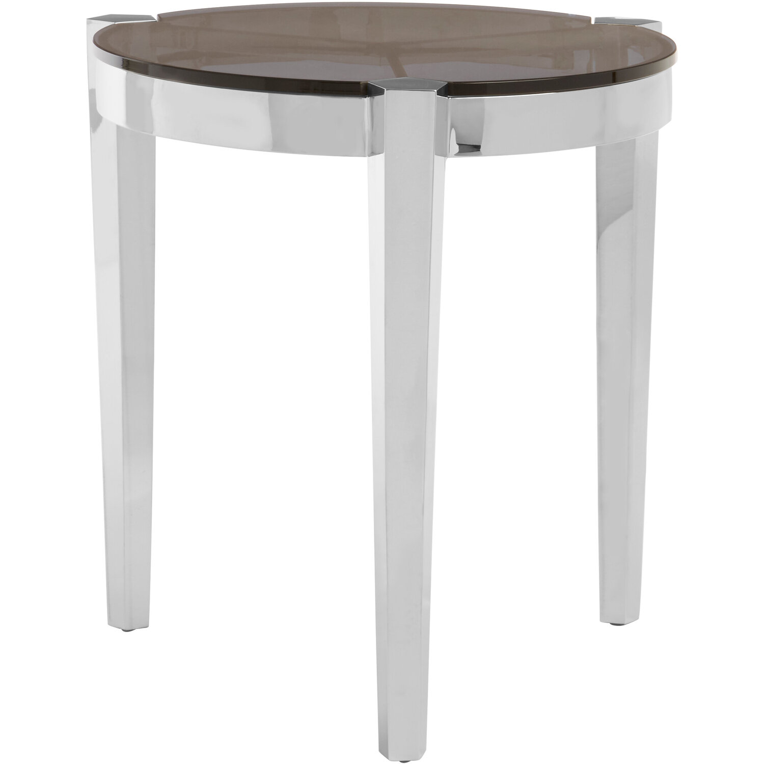 Fifty Five South Piermount Round End Table - Silver