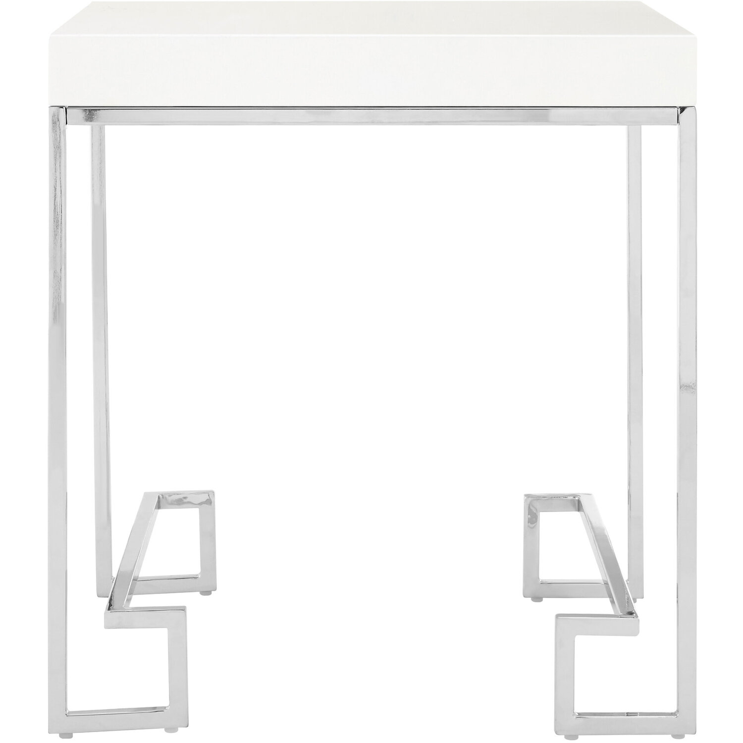 Allure Chrome Angled Legs End Table - Silver