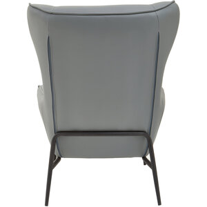 Kaiko Grey Faux Leather Armchair And Footstool