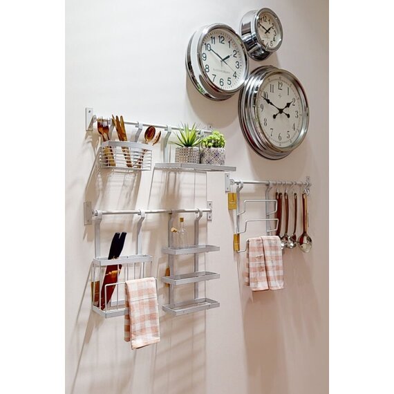 Sorello White Iron Hanging Storage Basket