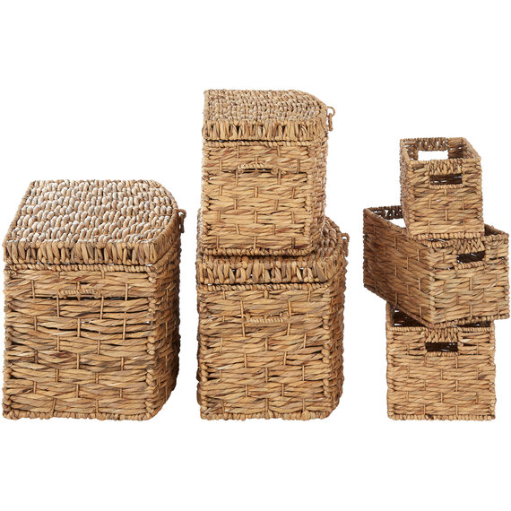 Lidi Set Of 6 Water Hyacinth Storage Baskets