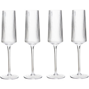 Eldon Set of Four Ribbed Champagne Glasses MOB