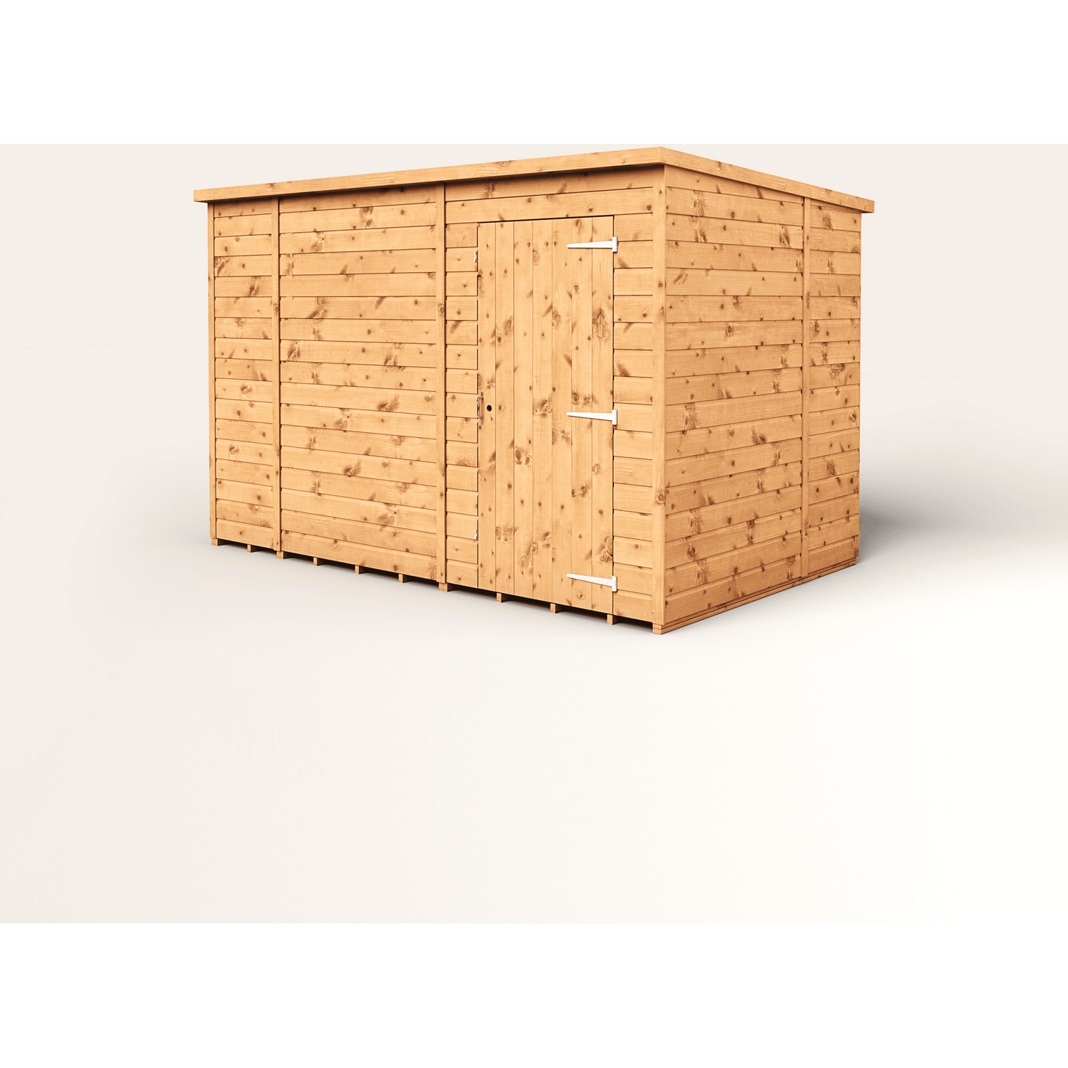 Empire 10x6 Modular Pent Garden Shed with a Single Door - Brown