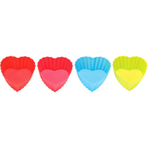 Hallie Set Of Four Non Stick Heart Silicone Moulds