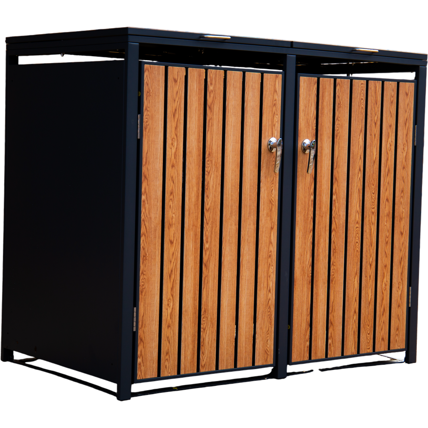 Wheelie bin cover wood effect lift up lid (Double) - Image 3