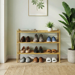 SONGMICS 3 Tiers Bamboo Shoe Rack