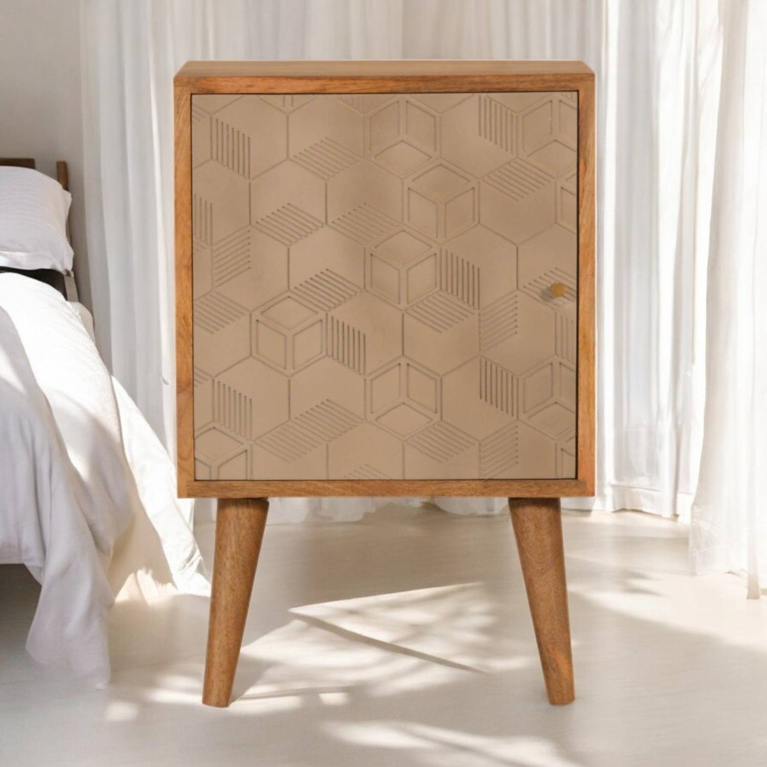 Solid Wood Acadia Bedside - Brown