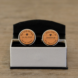 Personalised Dad of all the Walks Cufflinks - Cherry Wood