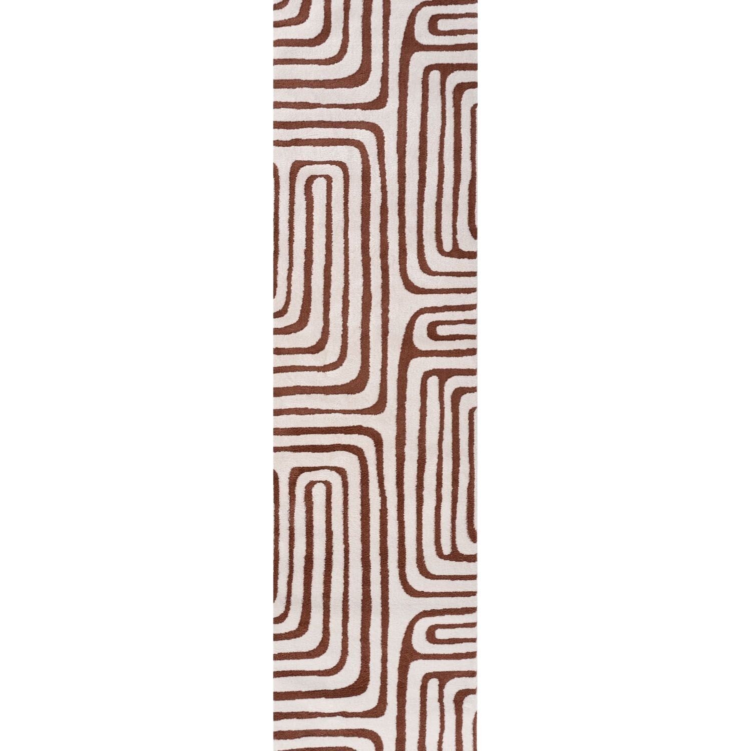 The Rugs Light/Cream Loft Geometric Terra Rug - 80X300 Cm - Image 3