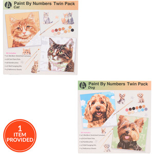 Dog or Cat Paint By Numbers Twin Pack