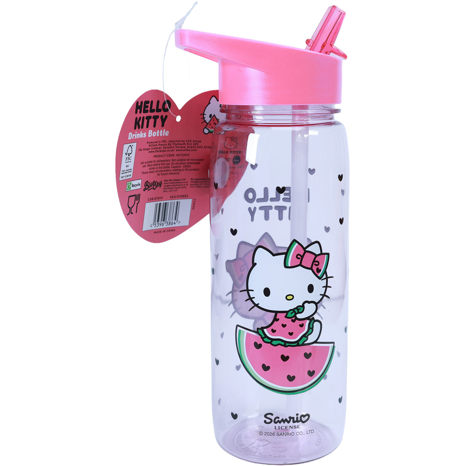 Watermelon Hello Kitty Water Bottle