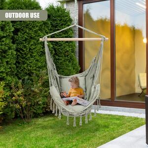 Hammock Swing Chair Indoor & Outdoor Hanging Chair Cushioned Seat