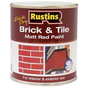 Rustins Quick Dry Brick & Tile Paint Matt Red 250ml - BRITW250