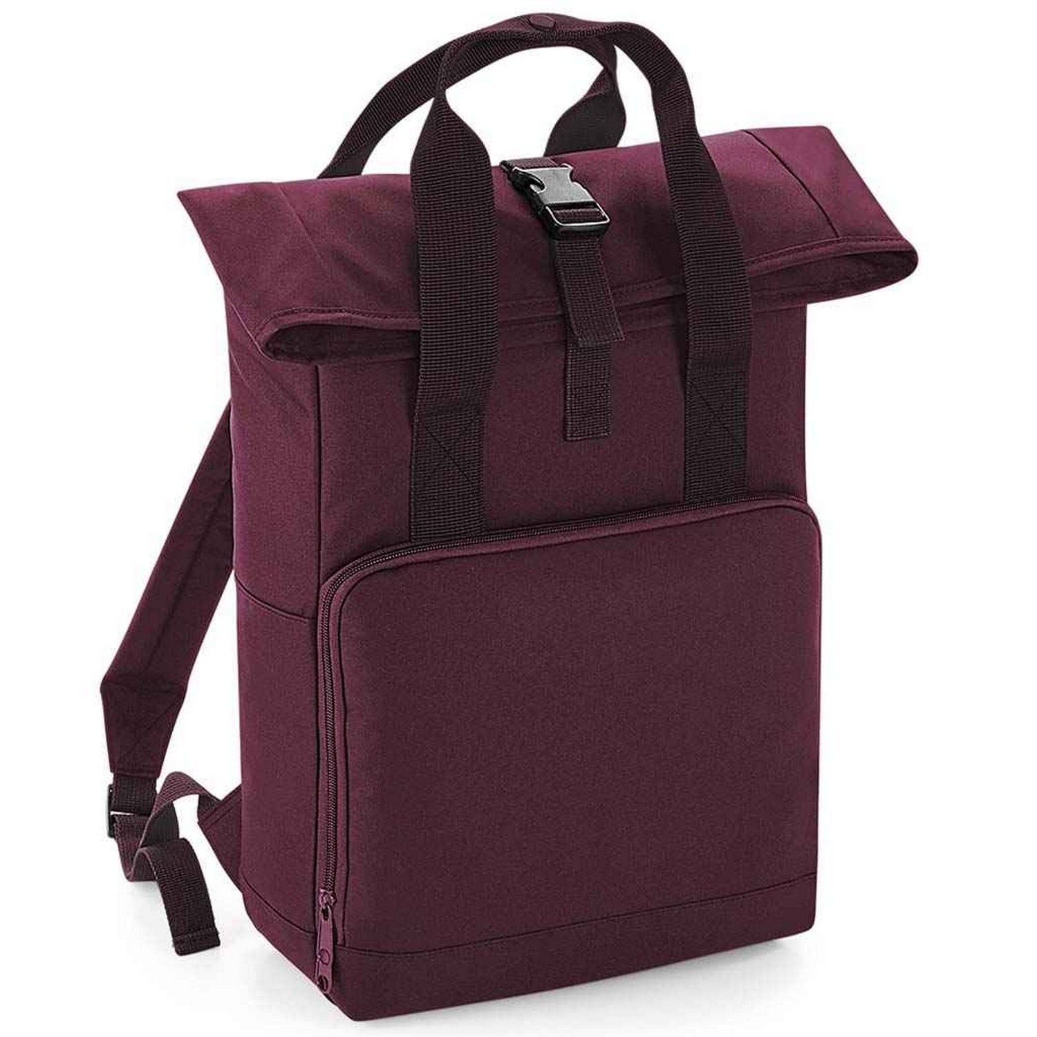 Bagbase Unisex Adult Roll Top Twin Handle Backpack - Burgundy