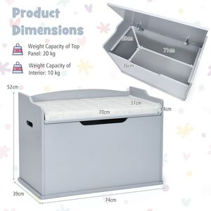 2-in-1 Modern Storage Organizer Bench Toy Box Unit