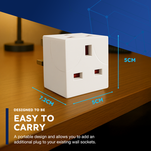 Desiretech 2-Way Plug Adaptor 2-Pack - 13A Fused, 3250W