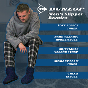 Mens Indoor Boot Slippers with Memory Foam