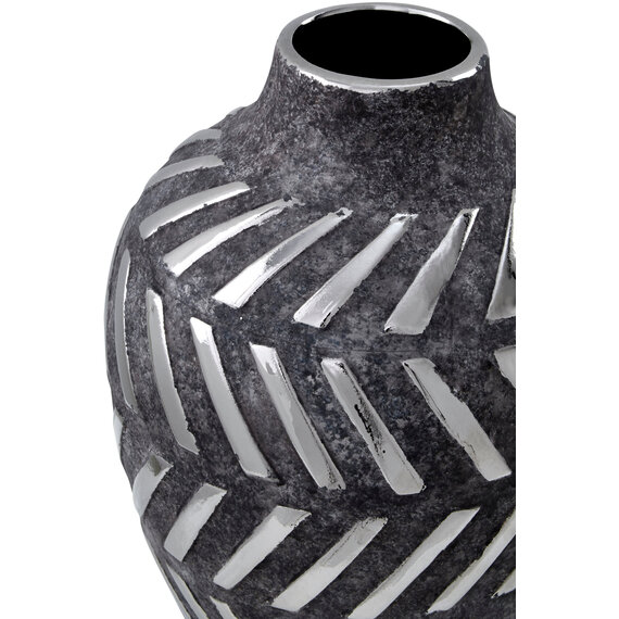 Helaine Grey and Silver Small Vase