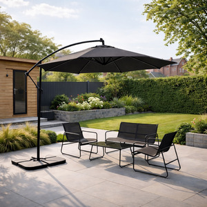 JSH 3M Banana Cantilever Parasol UV Protection Garden Patio Sun Umbrella