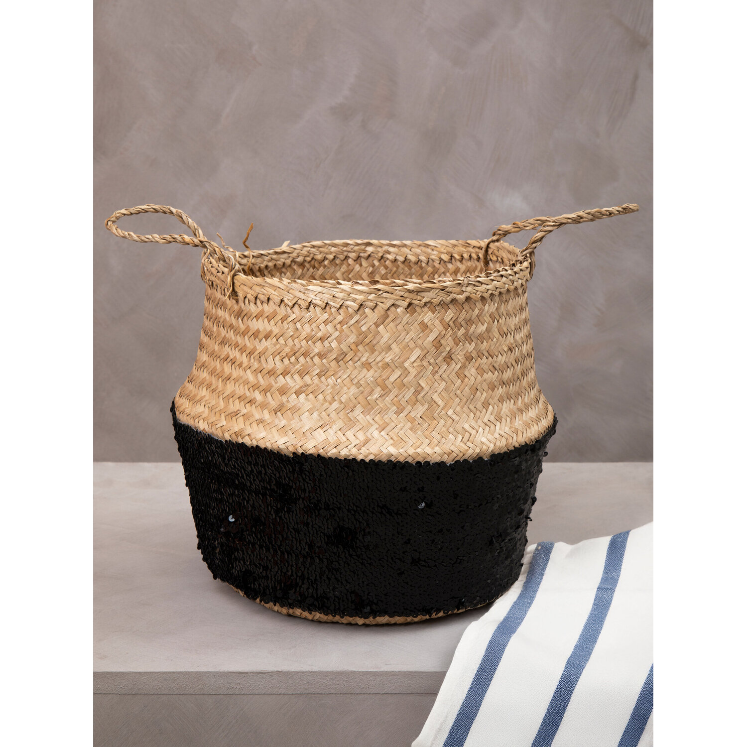Image of Solas Black And Natural Medium Seagrass&hellip;