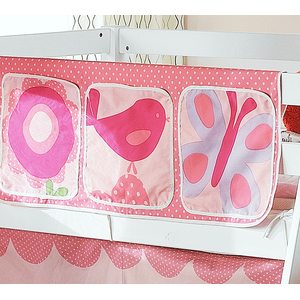 Noa & Nani Kids Bed Tidy Pocket Organiser - 3 Pocket Velcro Storage for Cabin Bed & Bunk Bed - Flora