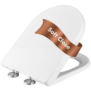 D Shaped Soft Close White Toilet Seat 47cmX36cm