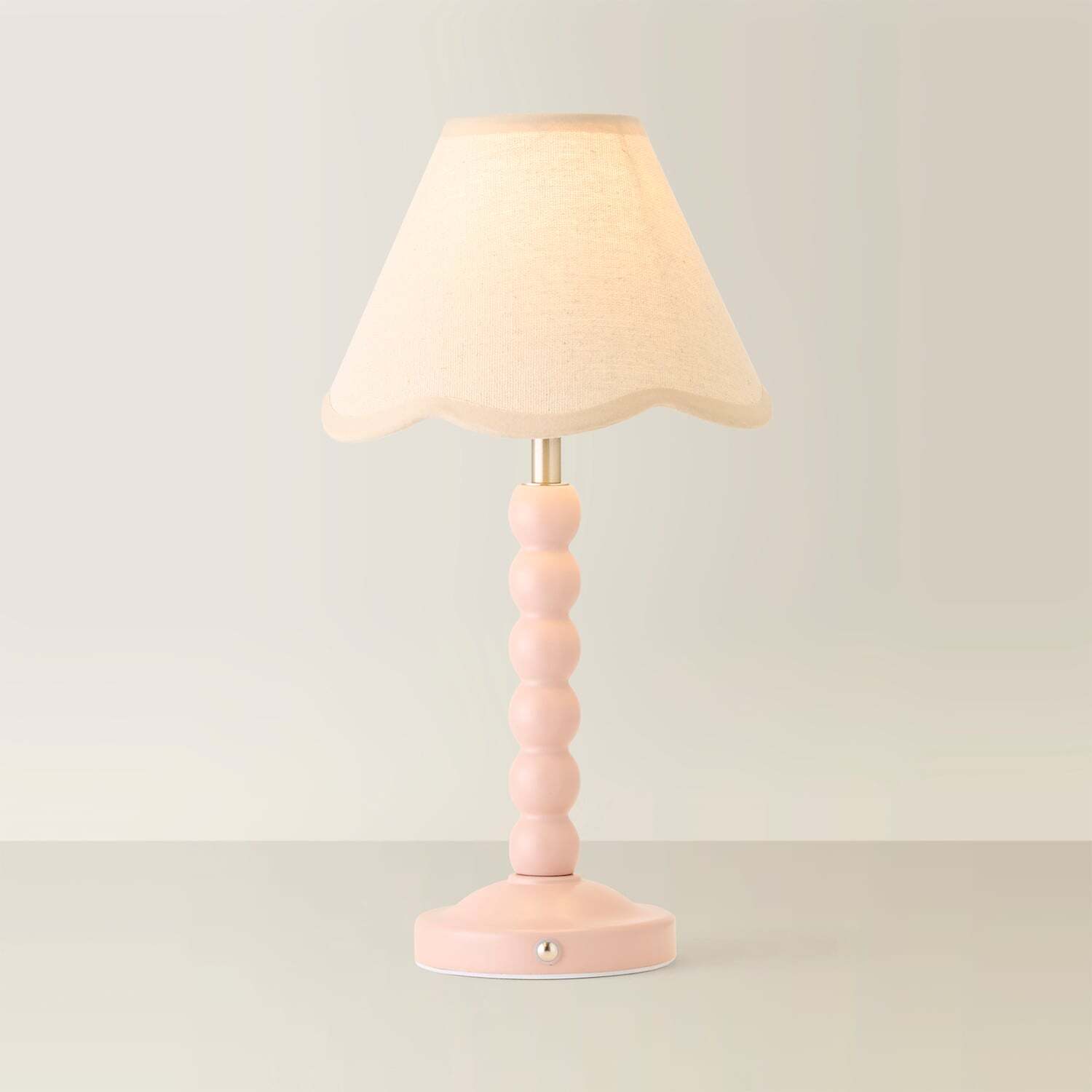 Valuelights Bobble Pink Rechargeable Table Lamp Natural Shade - Pink