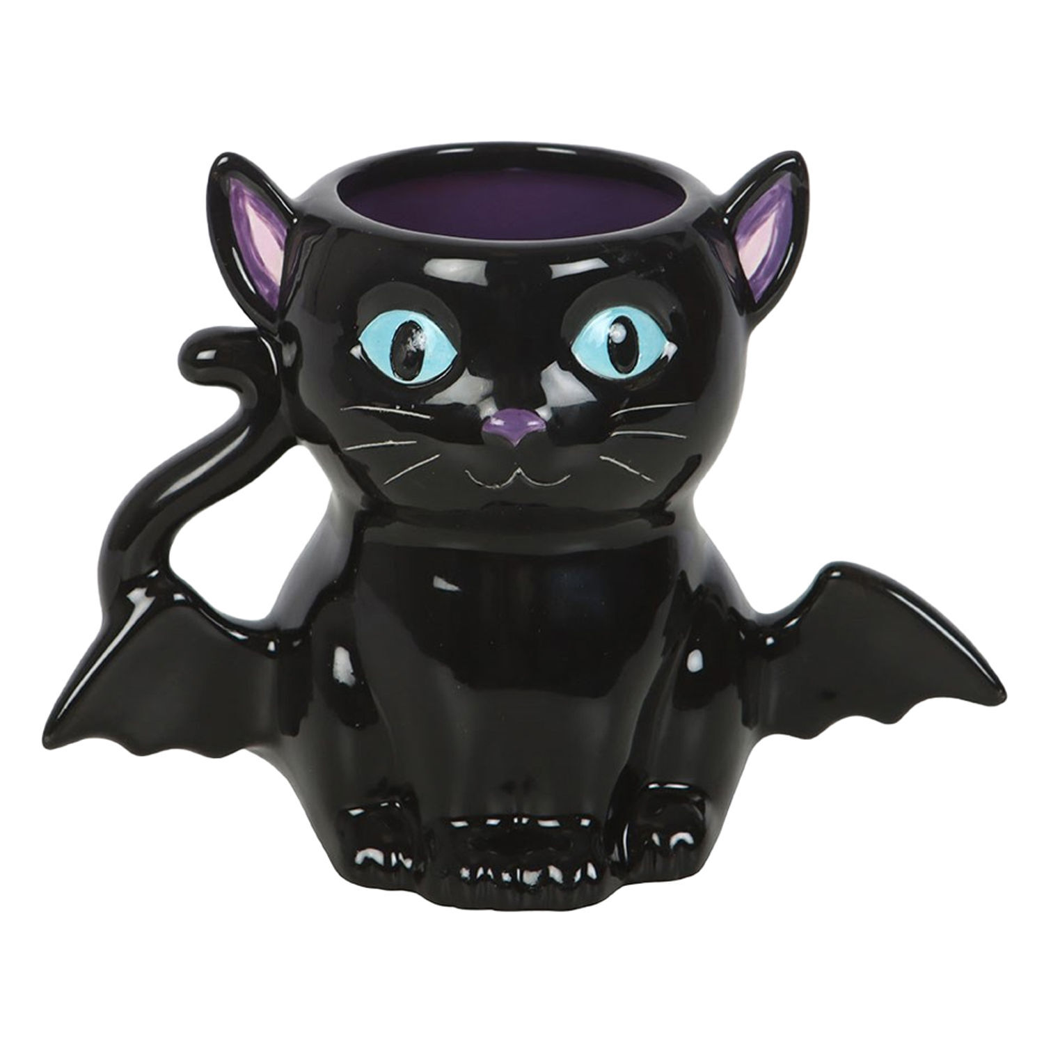 Something Different Cute And Creepy Bat Cat Mug - Black