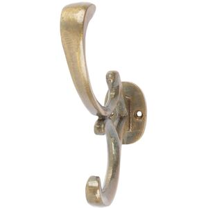 Ornamental Hat & Coat Hook - W30mm x H130mm - Brass - Pack of 5