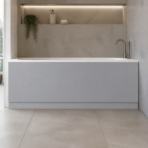 1700mm Straight Reversible Bath Front Panel and Plinth - Satin Grey