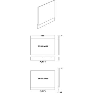 700mm End Bath Panel Matt Grey