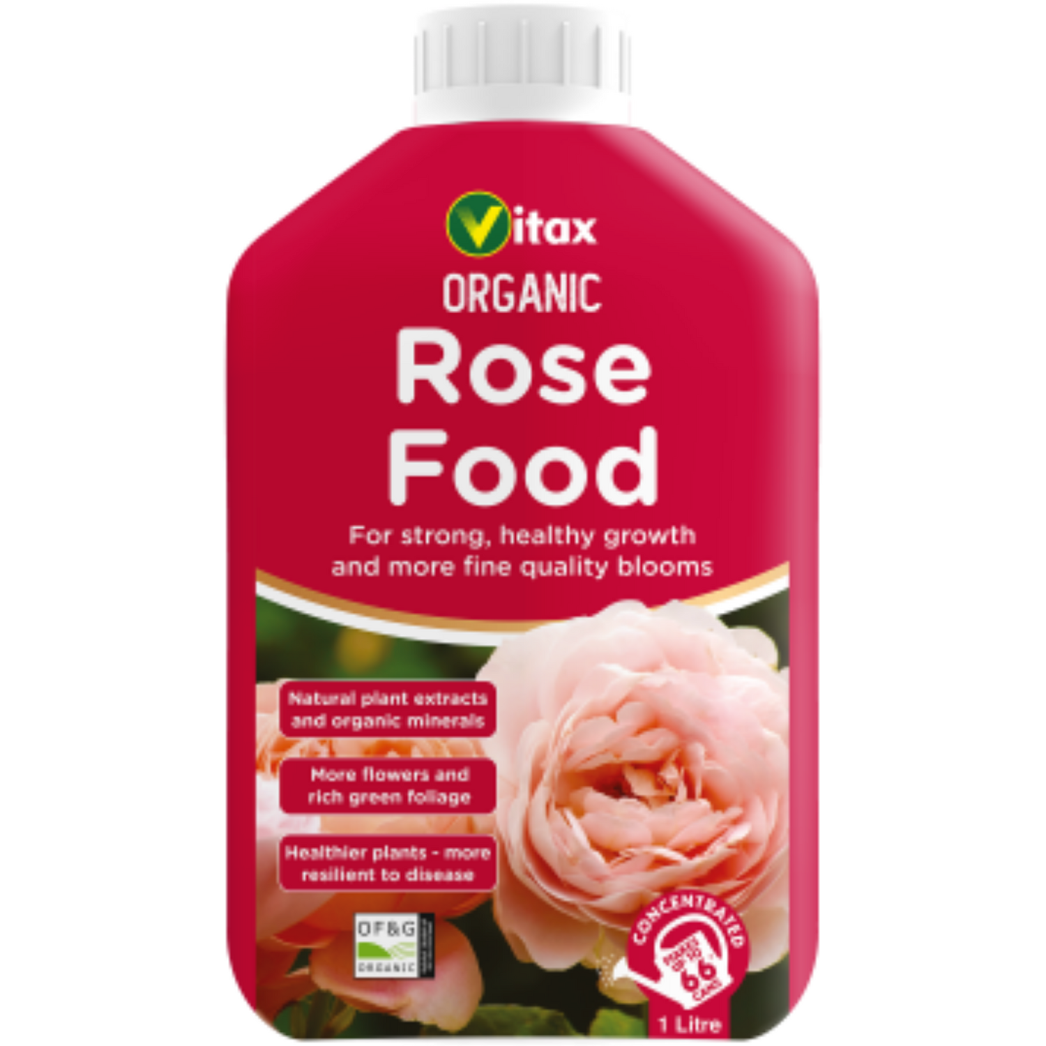 Vitax Organic Liquid Rose Food 1L For Healthy Vibrant Garden Growth British Made Trusted Formula - Green