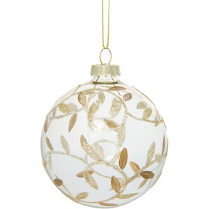Clear Glass Gold Leaf Bauble