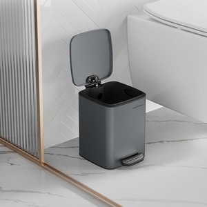 SONGMICS Kitchen Bin,1.6-Gallon (6 L) Trash Bin,Steel Pedal Bin