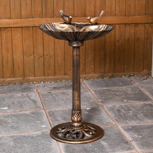 Bronze Bronze Effect Garden Twin Bird Bath with Bird Sculptures shot 16981579