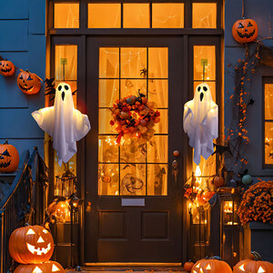 Halloween Hanging Ghost Light Scream Ghost LED Decor