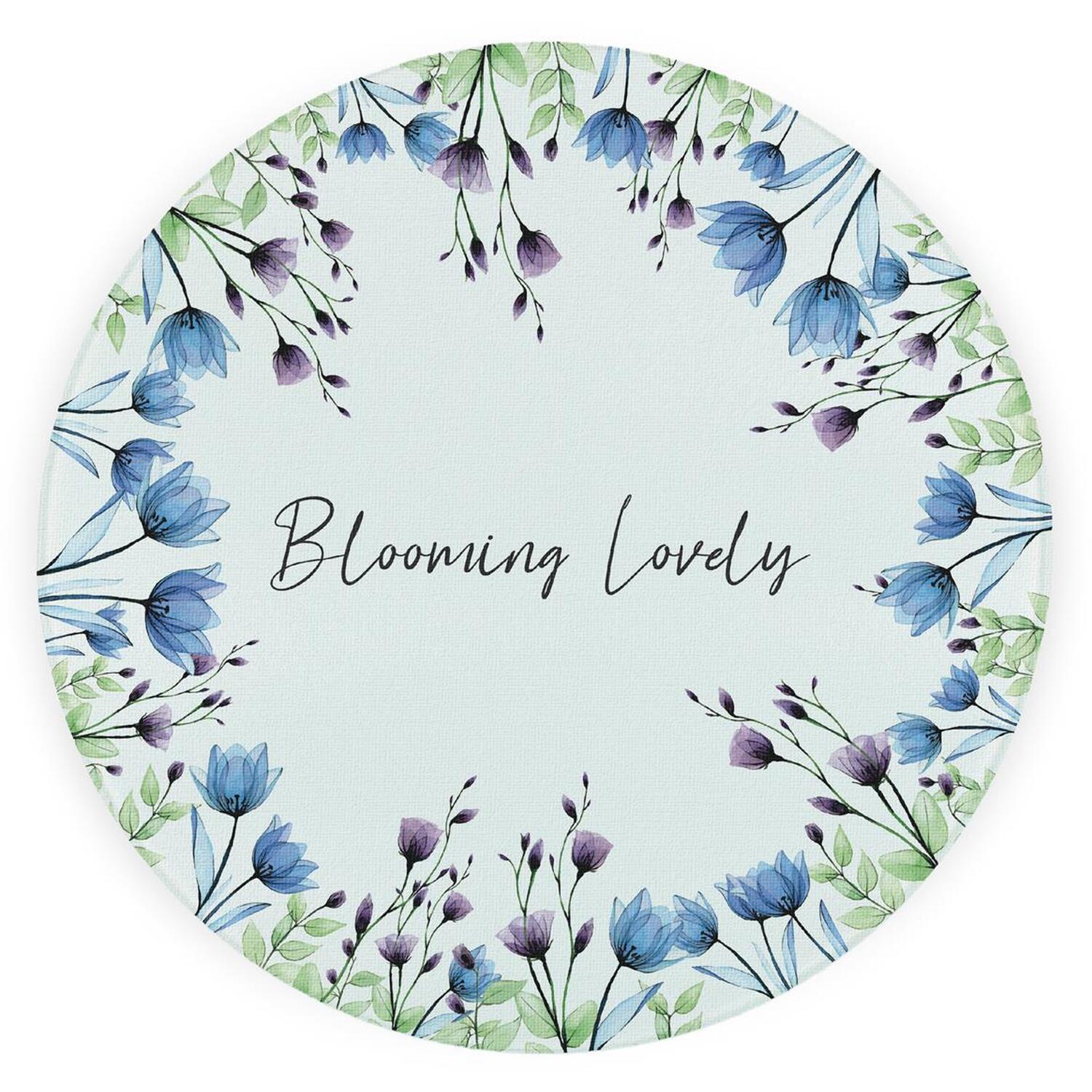 Image of Blooming Lovely Textured Glass Round Trivet&hellip;