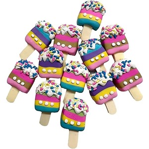 Pack of 12 Kawaii Popsicle Ice Lolly Polymer Clay Flat Back Cabochons