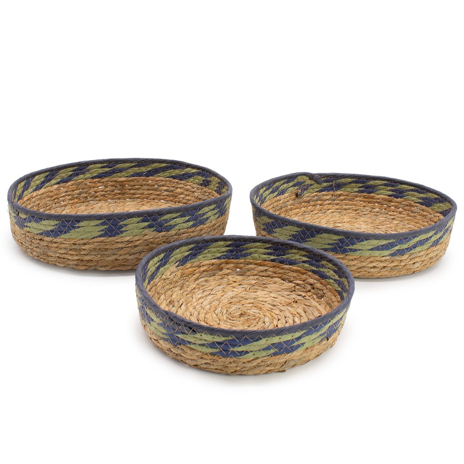 Image of Straw and Seagrass Tray Baskets Set&hellip;