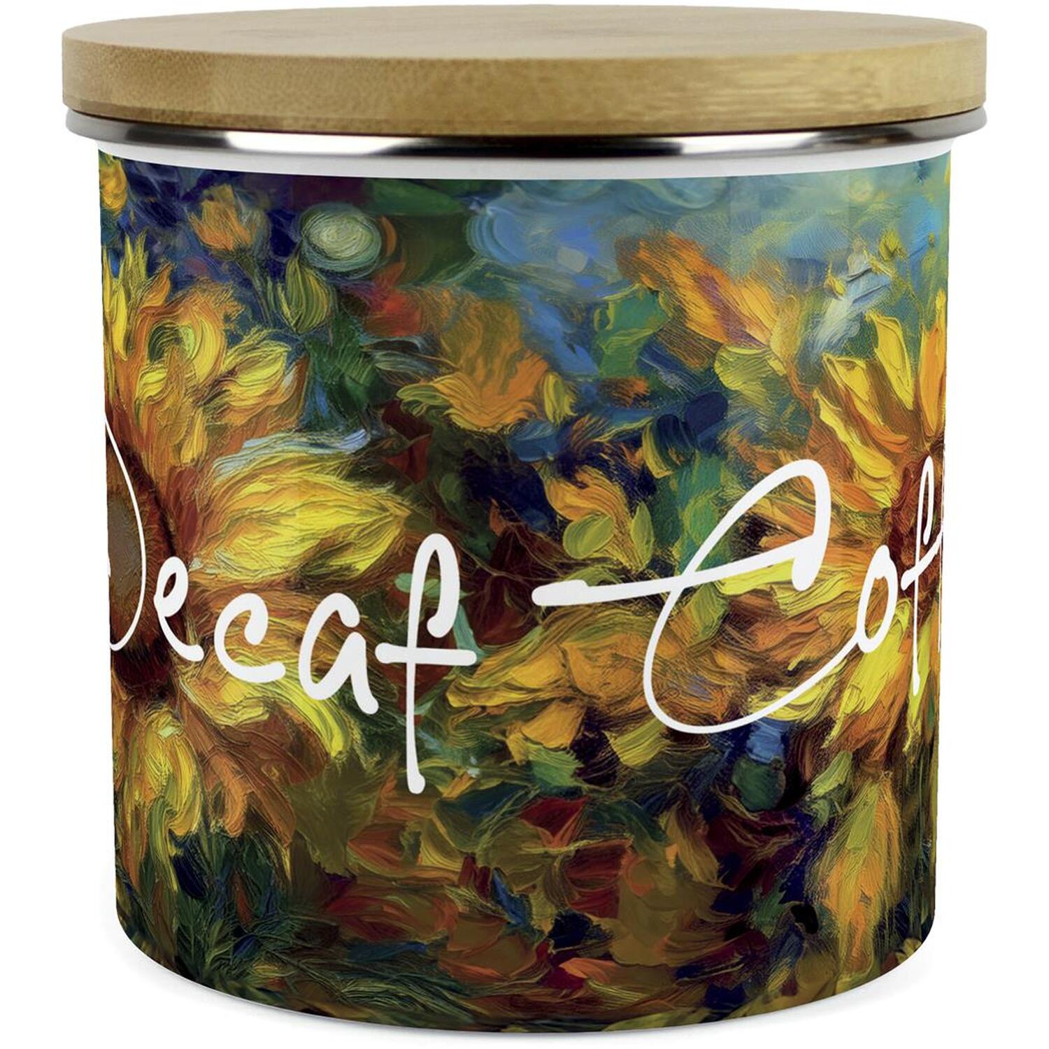 Purely Home Sunflower Impressionism Large Kitchen Storage Canister - White