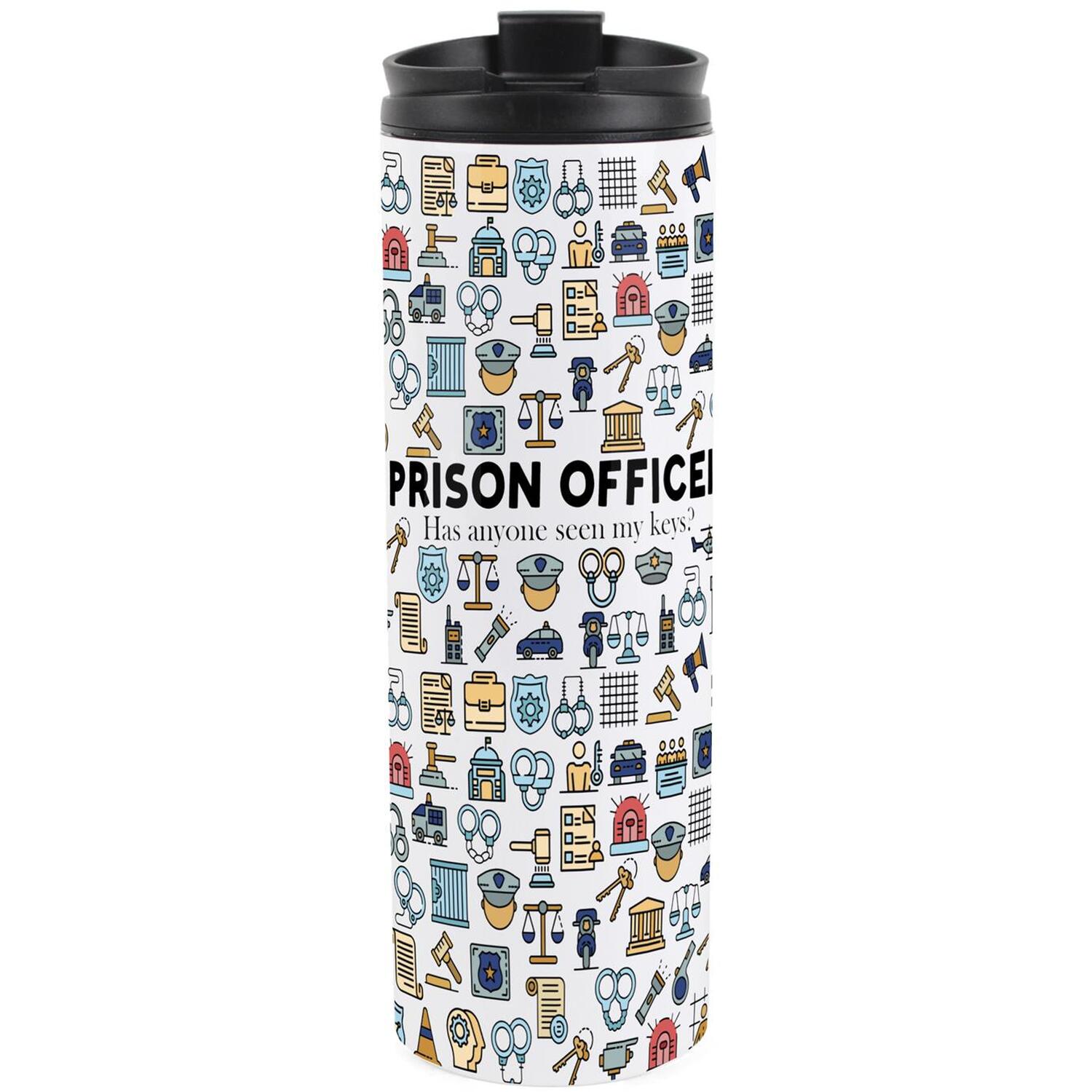 B&Q - Prison Officer Travel MugNovelty Jail & Inmate Security GiftStainless Steel Double-Walled Hot/cold Drinks Travel Flask - Image 2
