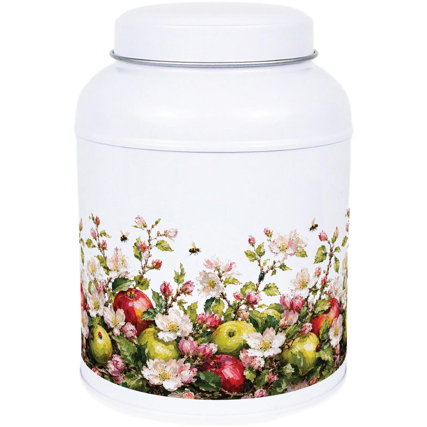 Apple Blossoms Storage Canister - Small Domed Lid Kitchen/Home Tin - Image 2