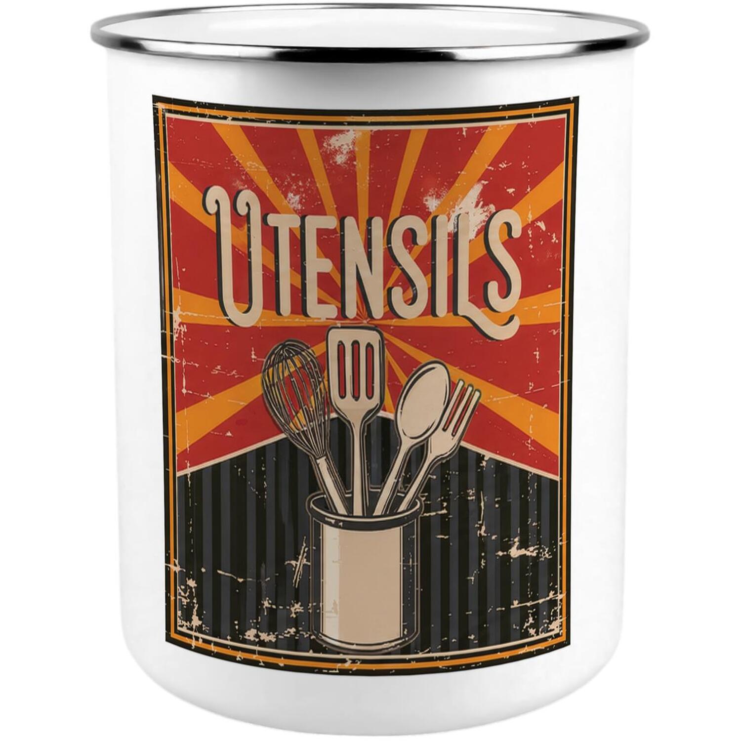 B&Q - Red Retro Kitchen Utensil Holder - Image 2
