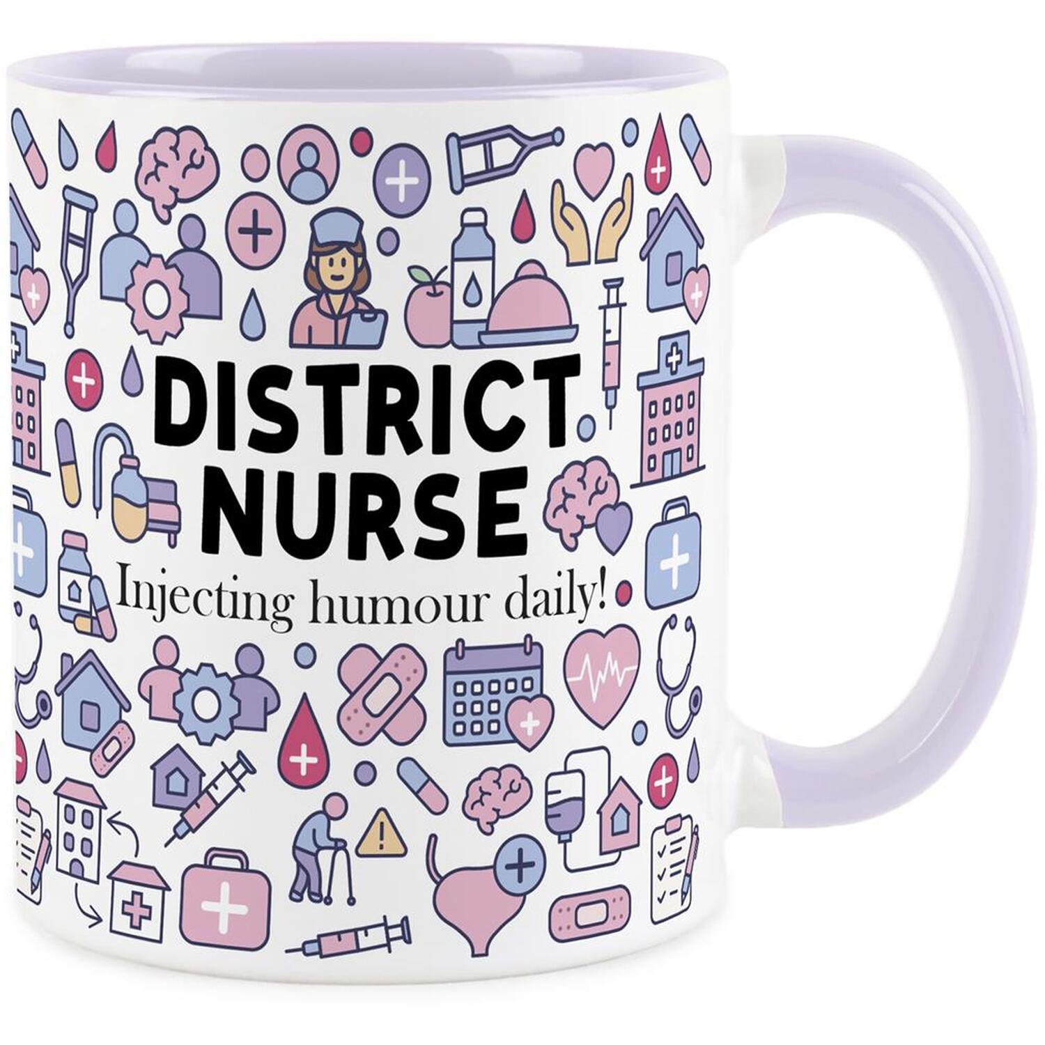 B&Q -  District Nurse MugHumourous Trades Funny Novelty GiftLilac Tea/coffee Ceramic Cup Present For Nursing & Medical Staff - Image 3