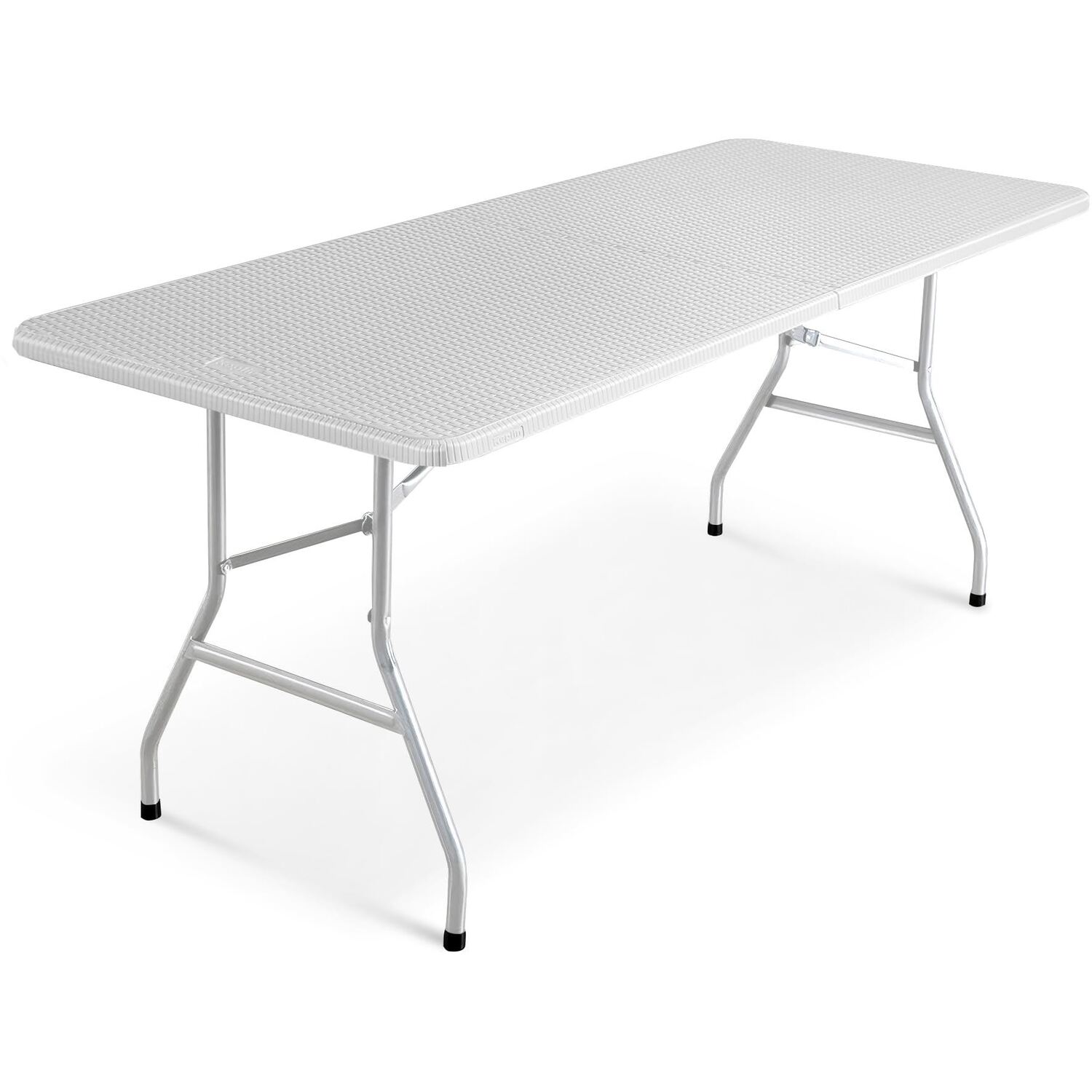 Keplin 6Ft Folding Table - White Rattan / 180.0Cm