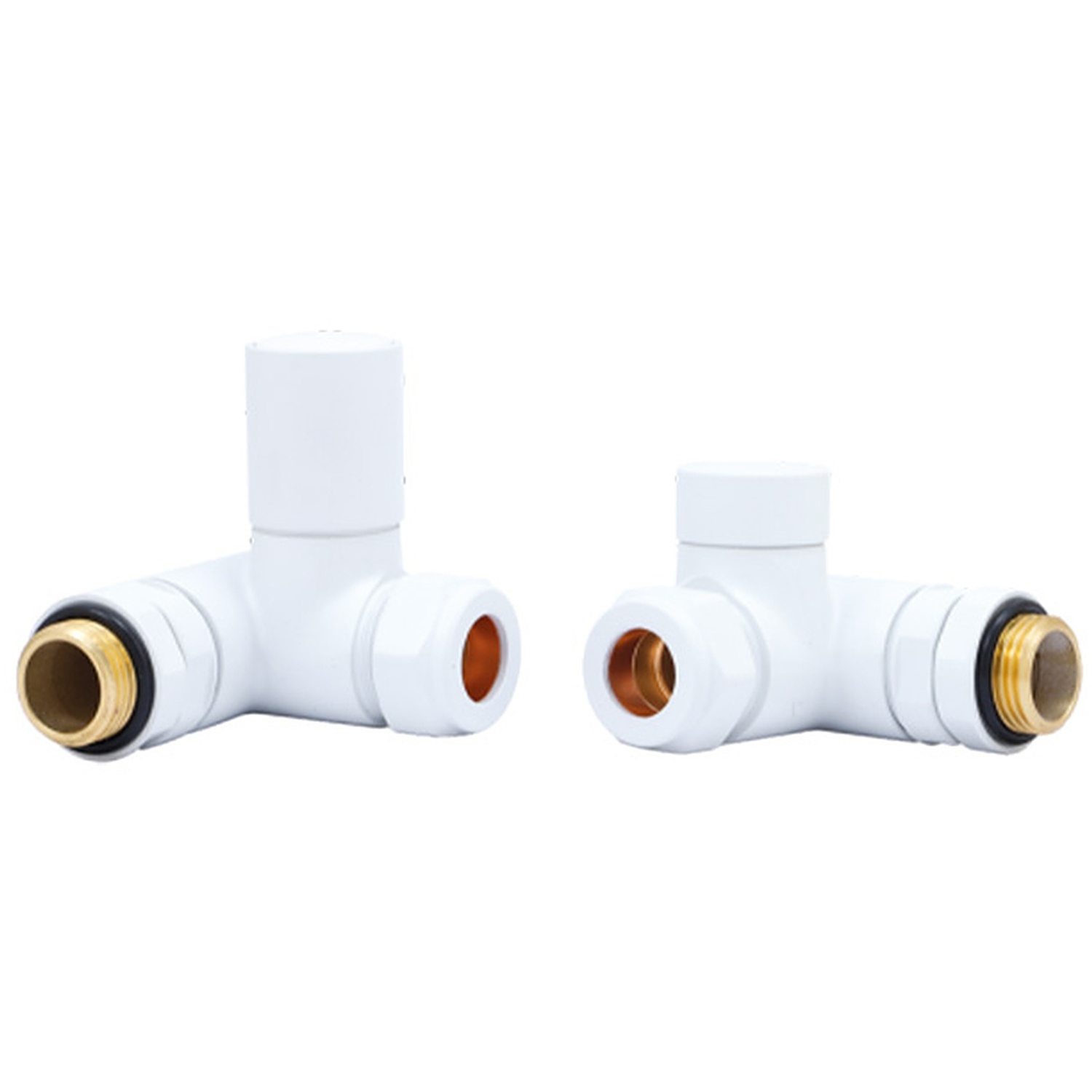 Lux Heat Dual-Fuel Corner White Round Manual Valve Set - White - Image 2