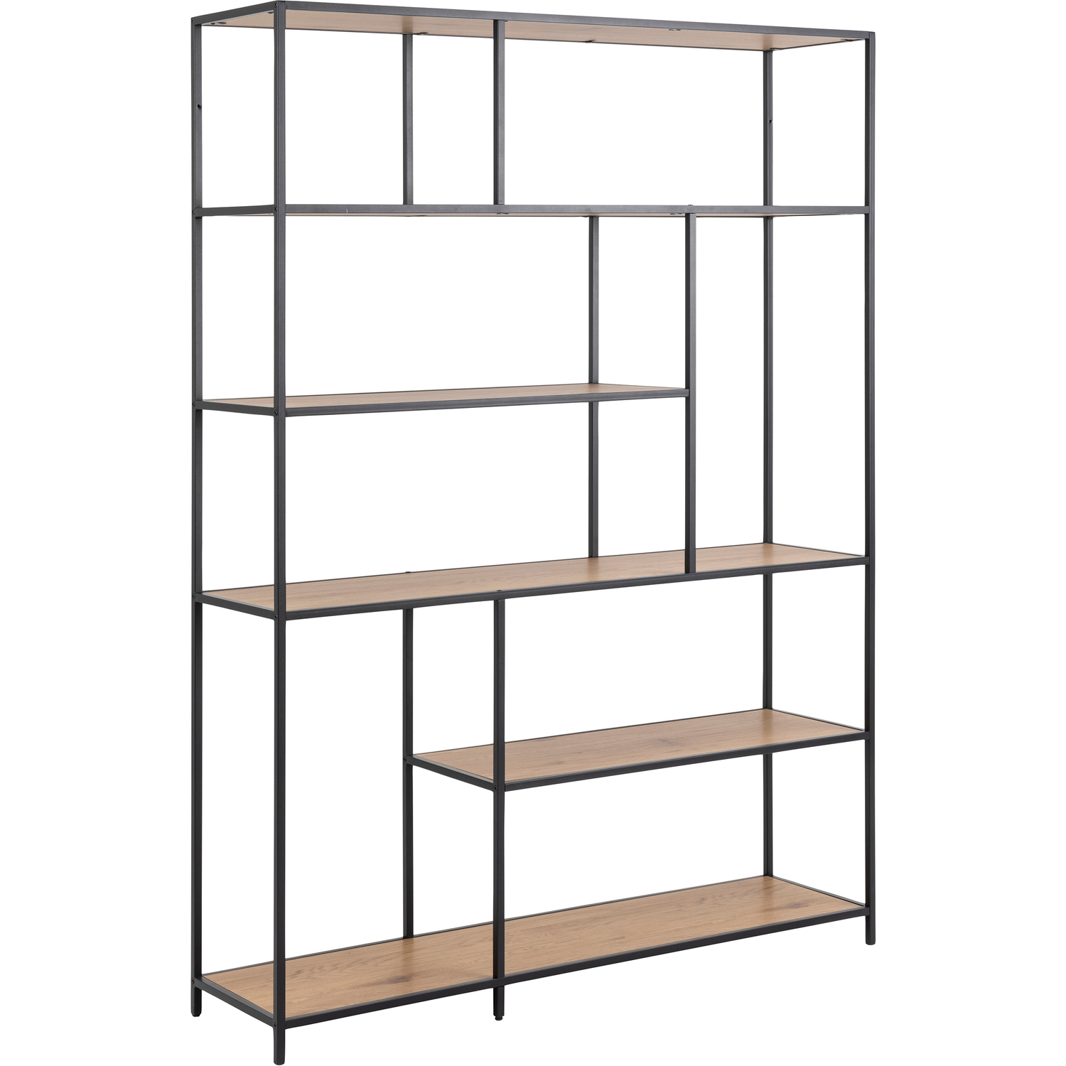 Furniture To Go Florence Seaford 5 Shelf Black And Oak Bookcase - Image 3