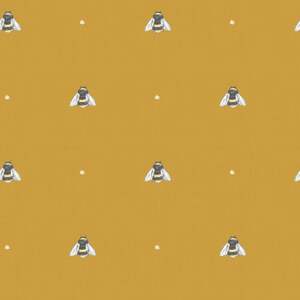 Sample of Bumble Bee wallpaper in mustard